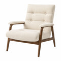 Sessel Holzrahmen Bouclé Creme 80cm x 75cm x 85cm