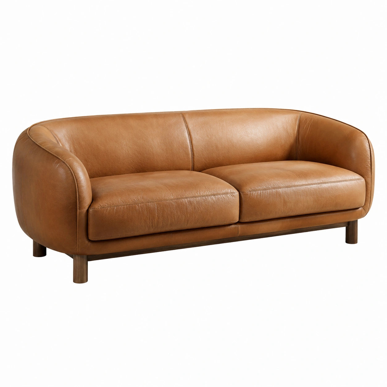 Dreisitzer Ledersofa Braun 220 cm