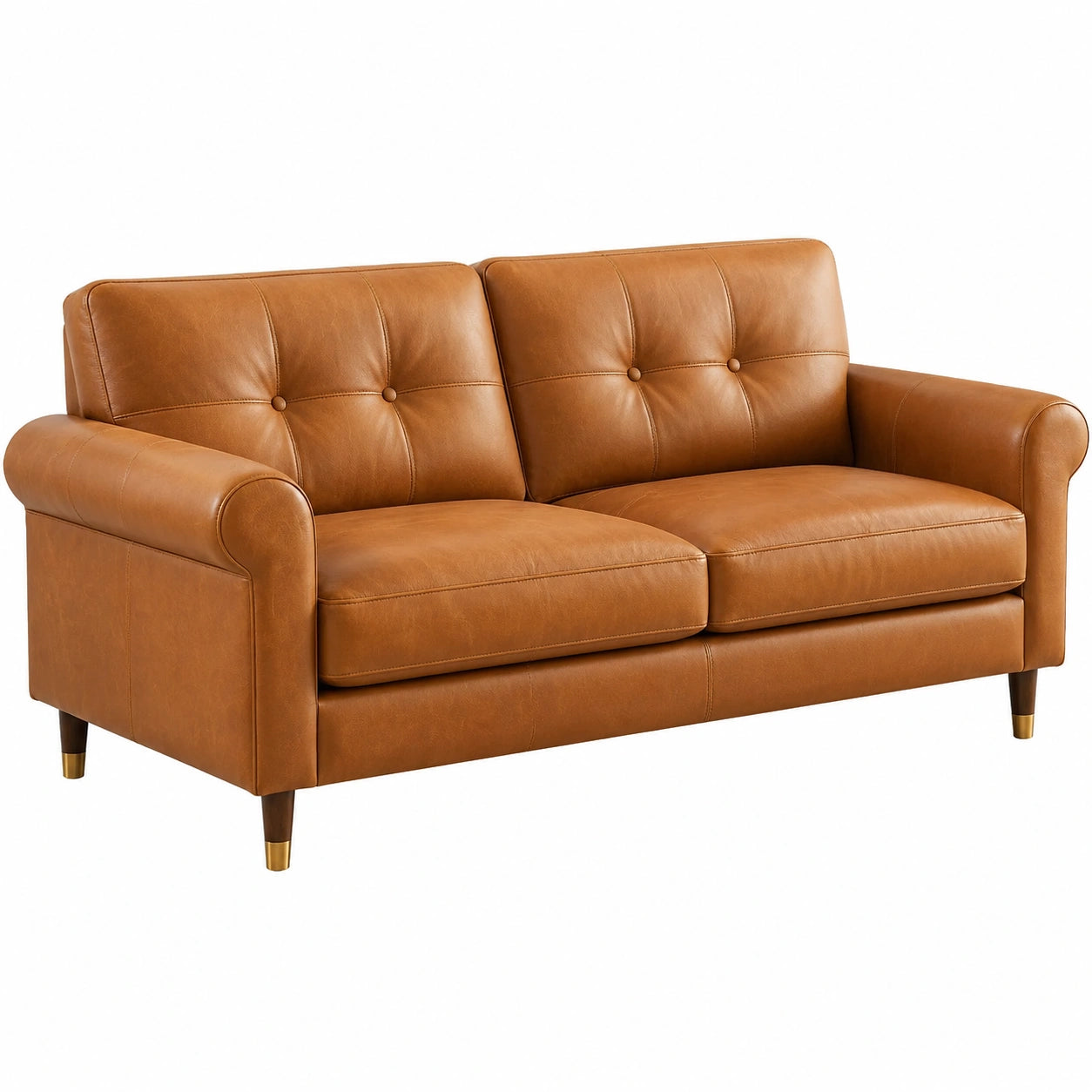 Zweisitzer Sofa PU-Leder Braun 200 cm