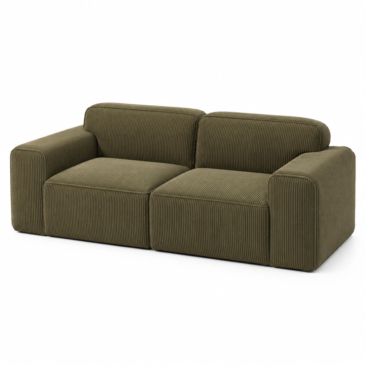 Sofa aus Kordstoff für zwei Personen in Grün