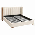 Polsterbett Doppelbett Textil Metall 200x180cm Beige