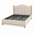 Doppelbett Stoff Massivholz Eiche 200x180 cm Beige