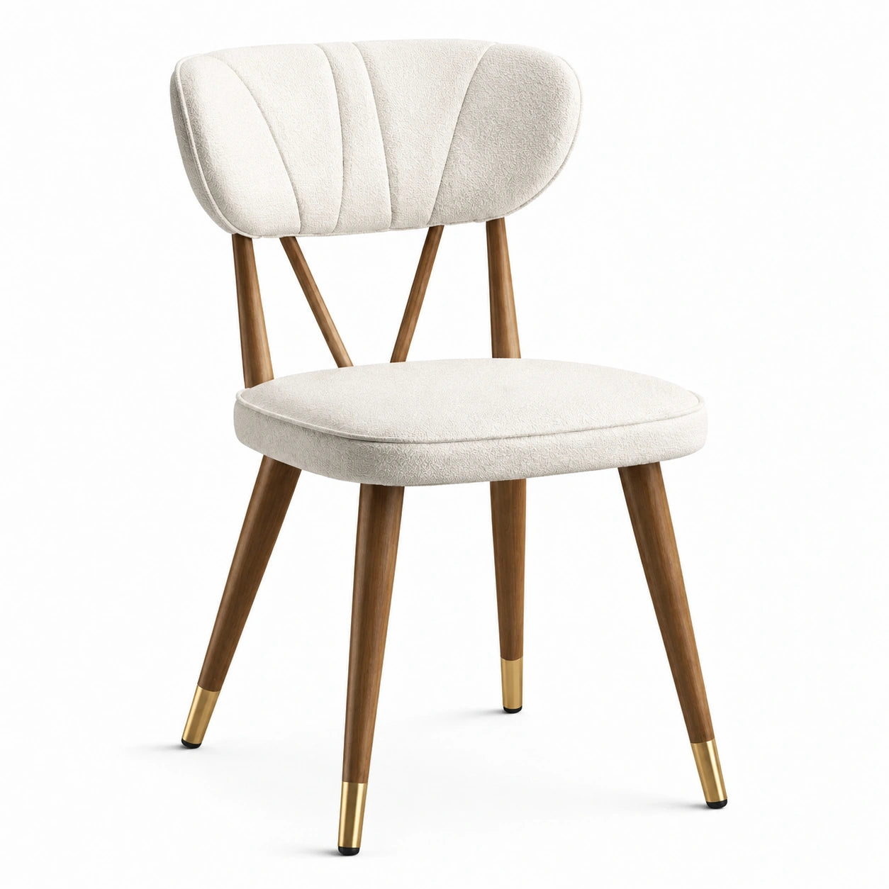 Polsterstuhl mit Massivholzbeinen Beige/Gold