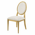 Metallrahmenstuhl mit ovalem Stoffsitz Beige/Gold