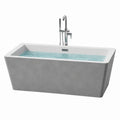 Freistehende Badewanne Rechteckform Acryl 170x75x58 cm Grau