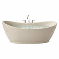 Freistehende Badewanne Oval Acrylstein 170x70x60cm Beige