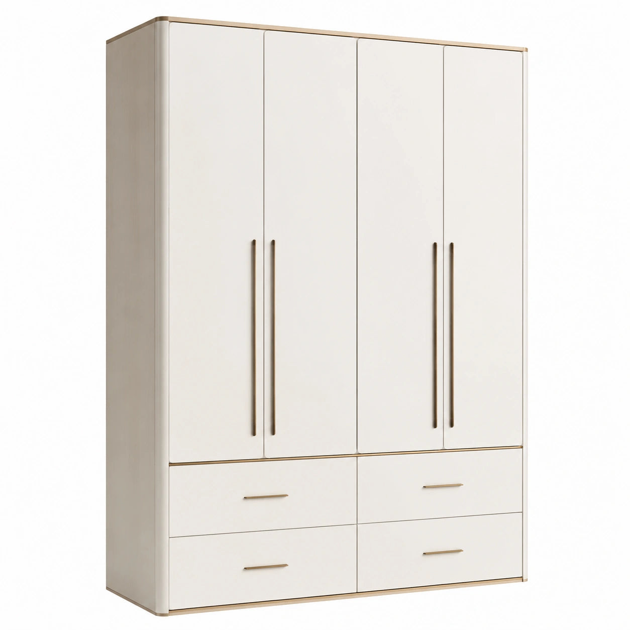 Kleiderschrank 4-türig Holz 200x180x60cm weiß